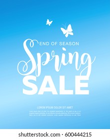 Spring sale poster, vector illustration