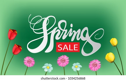 Spring sale poster.(vector)