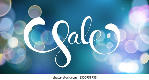 Spring Sale promotion background with bright sparkling bokeh and lettering vector illustration. For advertising cards, flyer, banner, poster, coupone or brochure paper