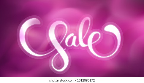 Spring Sale promotion background with soft gradient color backdrop and lettering vector square illustration. For advertising cards, flyer, banner, poster, coupone or brochure paper