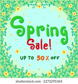 Spring Sale Promotion Banner with Nature Theme and Beautiful Flower. Spring Social Media Banner Marketing Offer.eps