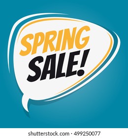 spring sale retro speech balloon