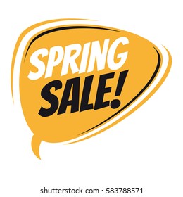 spring sale retro speech balloon