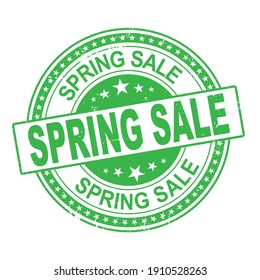 spring sale rubber stamp logo vector illustration on white