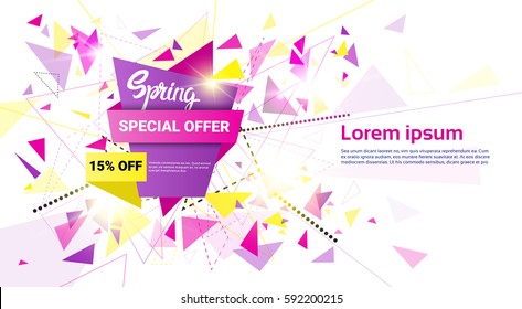 Spring Sale Shopping Special Offer Holiday Banner Flat Vector Illustration