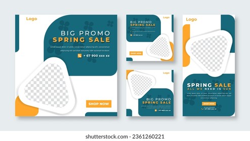 Spring Sale Social Media Post for Online Marketing Promotion Banner, Story and Web Internet Ads Flyer
