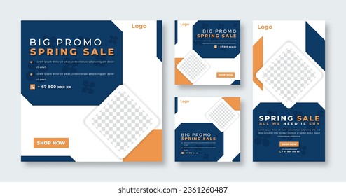 Spring Sale Social Media Post for Online Marketing Promotion Banner, Story and Web Internet Ads Flyer