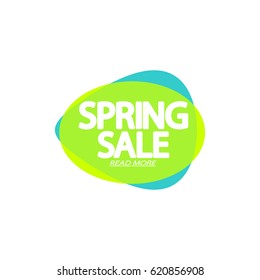 Spring Sale, speech bubble banner, element design template, app icon, vector illustration