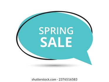 Spring Sale speech bubble text. Hi There on bright color for Sticker, Banner and Poster. vector illustration.