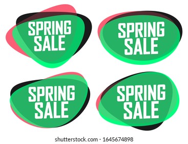 Spring Sale tag, bubble banner design template, app icon, vector illustration