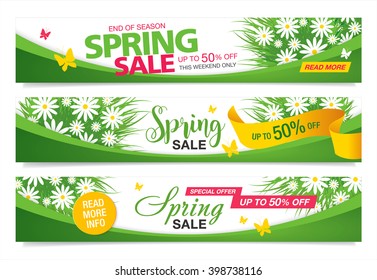 Spring sale template banners