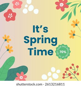 Spring Sale Template. A fresh and modern design perfect for promoting seasonal discounts and special offers during the springtime.