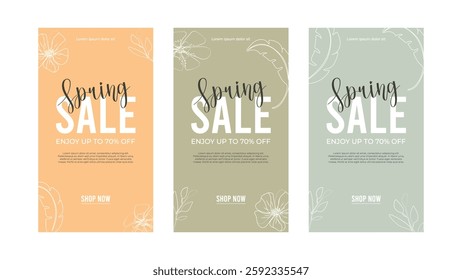 Spring sale templates set.Promo Discount Season Offer Hot Price Poster.