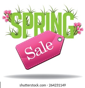 Spring Sale text design EPS 10 vector royalty free stock illustration for greeting card, ad, promotion, poster, flier, blog, article, ad, marketing, retail shop, brochure, signage