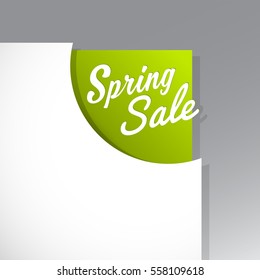 Spring Sale text uncovered from torn paper corner.