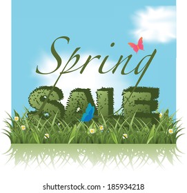 Spring sale topiary design EPS 10 vector, grouped for easy editing.