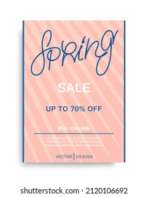 Spring Sale. Trendy poster design. Minimal style. Vector illustration