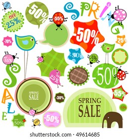 spring sale, various shapes and colors