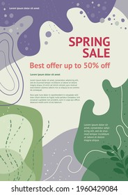 Spring sale - vector abstract background, template for banner, poster, flyer, invitation 