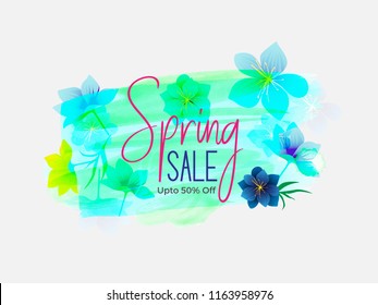 Spring Sale Vector background with beautiful flower for banner, flyer, Invitation, poster, brochure, discount, sale