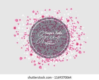 Spring Sale Vector background with beautiful flower for banner, flyer, Invitation, poster, brochure, discount, sale
