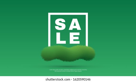 Spring sale vector banner layout with 3d effect for shopping promotion and advertising. Discounts, special offers, clearance. Eps10 illustration.