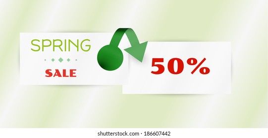 spring sale vector with green gradient background