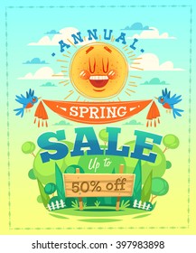  Venta de primavera. Ilustración del vector