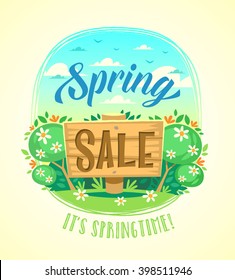 Spring sale. Vector illustration