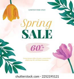 Spring sale vector illustration design.