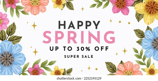 Diseño de ilustración vectorial de venta de primavera.