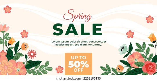 Spring sale vector illustration design.