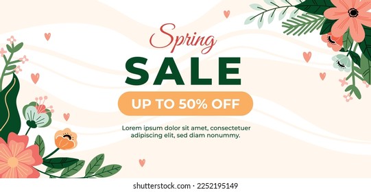 Spring sale vector illustration design.