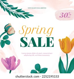 Spring sale vector illustration design.