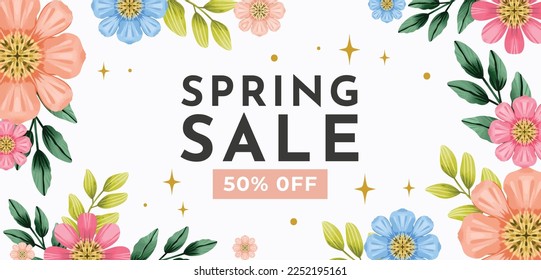 Spring sale vector illustration design.