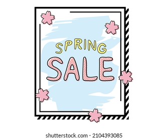 Spring sale. Vector illustration. Sale tag.