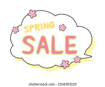 Spring sale. Vector illustration. Sale tag.