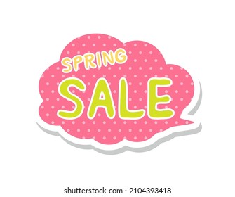 Venta de primavera. Ilustración vectorial. Etiqueta de venta.