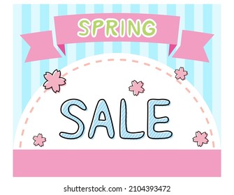Venta de primavera. Ilustración vectorial. Etiqueta de venta.