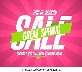 Spring sale vintage design template.