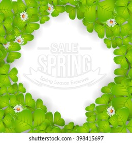 Spring Sale Website Banner Vector Illustration