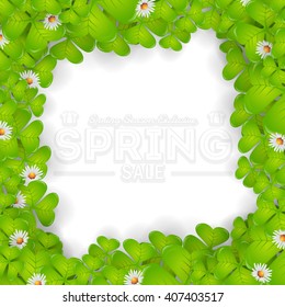 Spring Sale Website Banner Vector Illustration