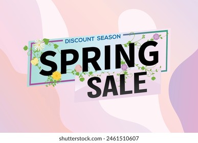 spring sale word text concept icon logo sign symbol vector note mega shopping style for use landing page, template, social media, web, mobile app, poster, banner, flyer, background, gift card, coupon
