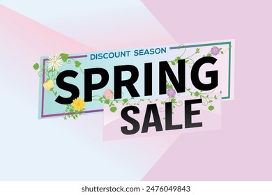 spring sale word text concept icon logo sign symbol vector note mega shopping style for use landing page, template, social media, web, mobile app, poster, banner, flyer, background, gift card, coupon
