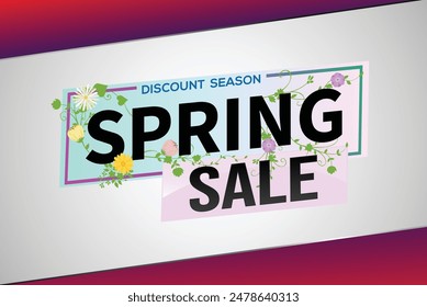 spring sale word text concept icon logo sign symbol vector note mega shopping style for use landing page, template, social media, web, mobile app, poster, banner, flyer, background, gift card, coupon

