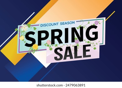 spring sale word text concept icon logo sign symbol vector note mega shopping style for use landing page, template, social media, web, mobile app, poster, banner, flyer, background, gift card, coupon
