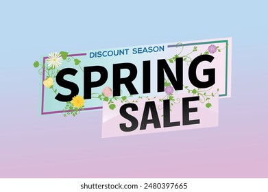 spring sale word text concept icon logo sign symbol vector note mega shopping style for use landing page, template, social media, web, mobile app, poster, banner, flyer, background, gift card, coupon
