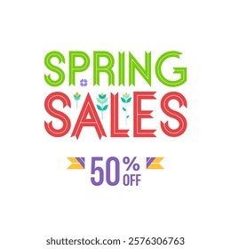 Spring sales with 50% off. Spring flowers