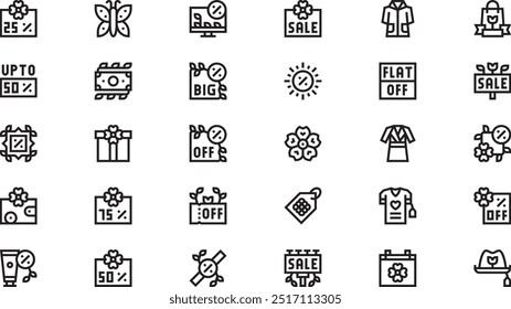 Spring sales icons High-Quality Vector Icons Collection with Editable Stroke. Ideal for Professional and Creative Projects.