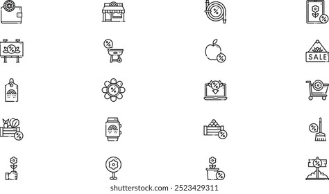 Spring sales icons High-Quality Vector Icons Collection with Editable Stroke. Ideal for Professional and Creative Projects.